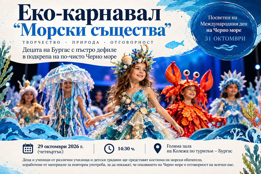 Еко-карнавал „Морски същества“ събира деца в Бургас в подкрепа на чистото Черно море
